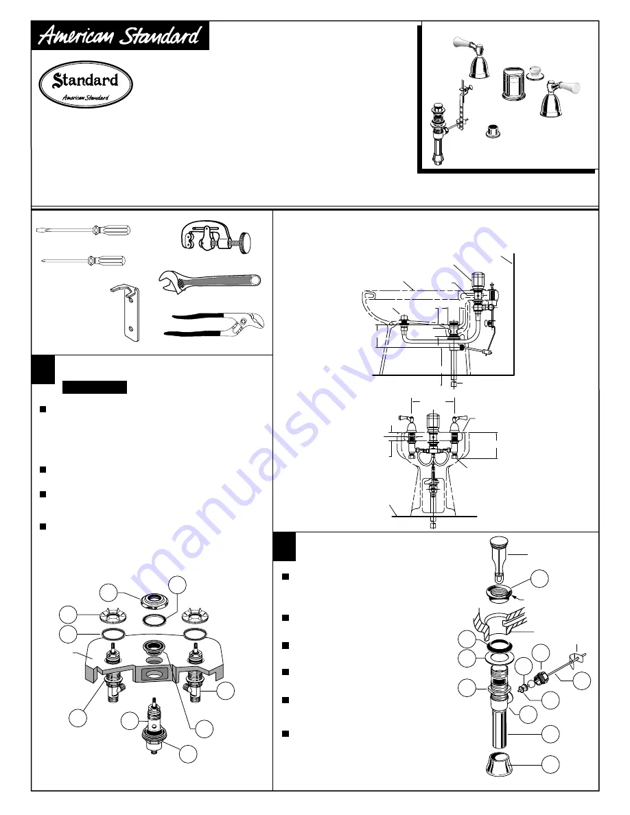 American Standard Fixture-Mounted Bidet Fitting 2580 Installation Instructions Manual Download Page 1