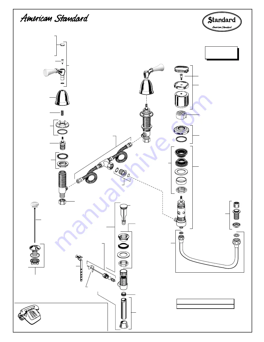 American Standard Fixture-Mounted Bidet Fitting 2580 Installation Instructions Manual Download Page 4