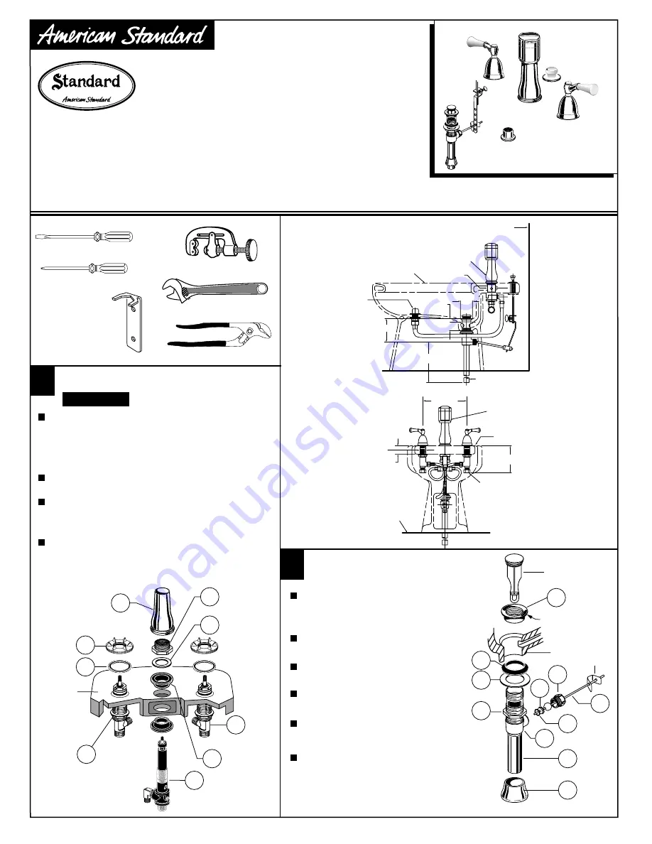 American Standard Fixture-Mounted Bidet Fitting 2580 Installation Instructions Manual Download Page 5