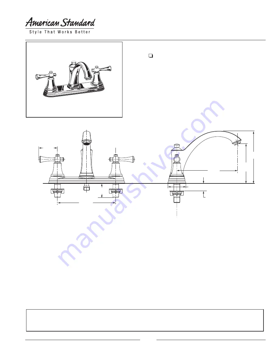 American Standard Hamilton 4048S Specification Sheet Download Page 1