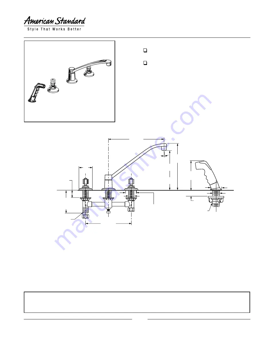 American Standard Heritage/Amarilis Bottom-Mount Kitchen Faucet 7270.000 Скачать руководство пользователя страница 1