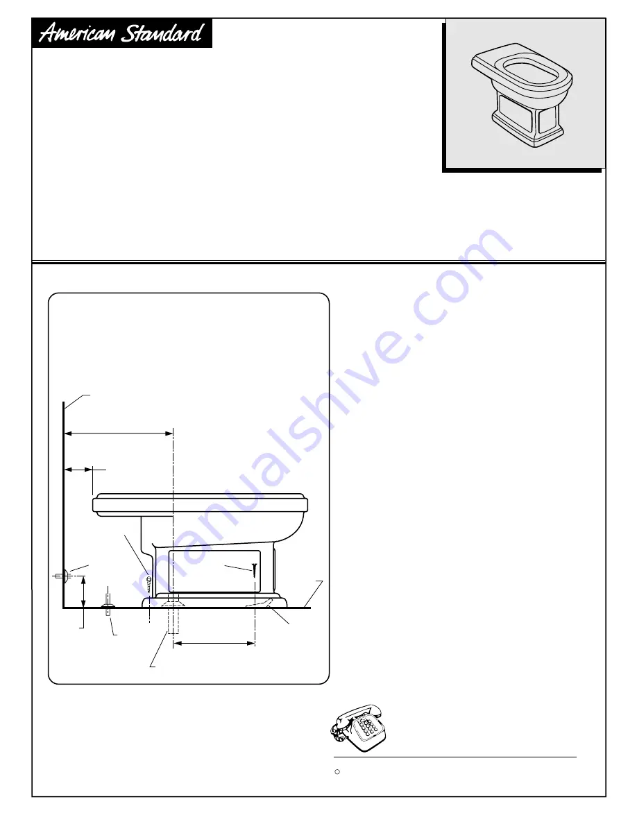 American Standard Heritage Bidet 5034 Скачать руководство пользователя страница 1