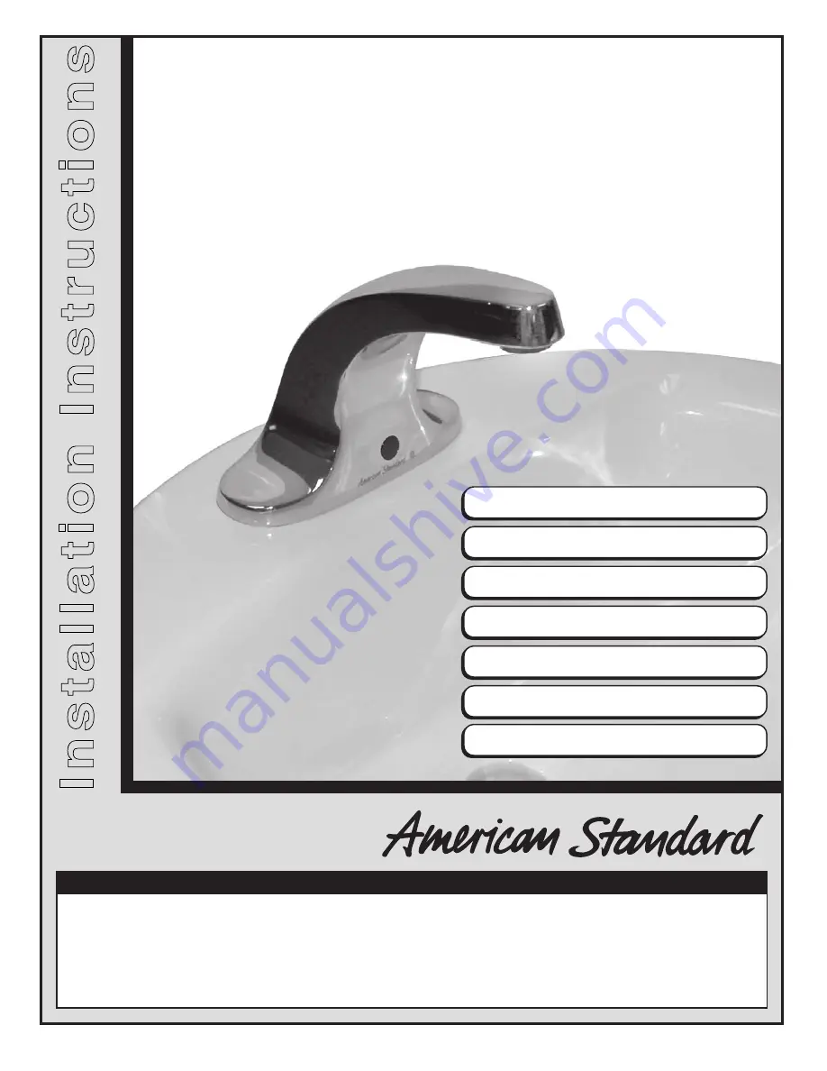 American Standard Innsbrook Lavatory Faucet M968498 Installation Instructions Manual Download Page 1