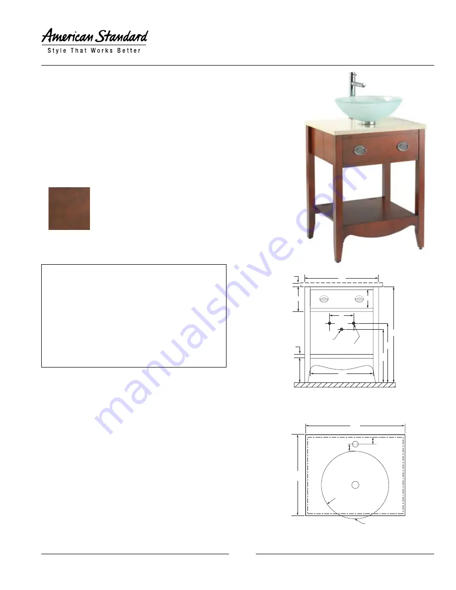 American Standard Jefferson Vessel Stand 9630.124 Скачать руководство пользователя страница 1