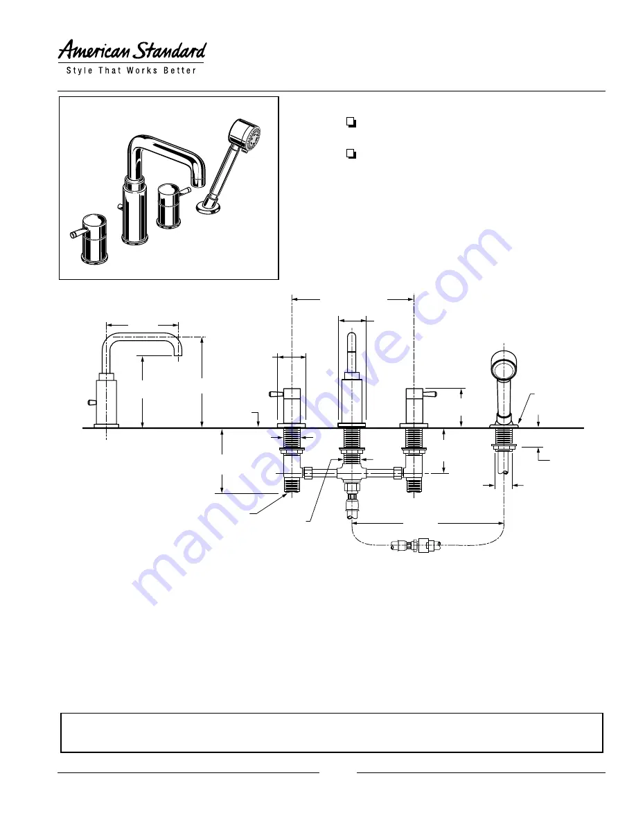 American Standard One Deck Mount Tub Filler 2064.900 Скачать руководство пользователя страница 1