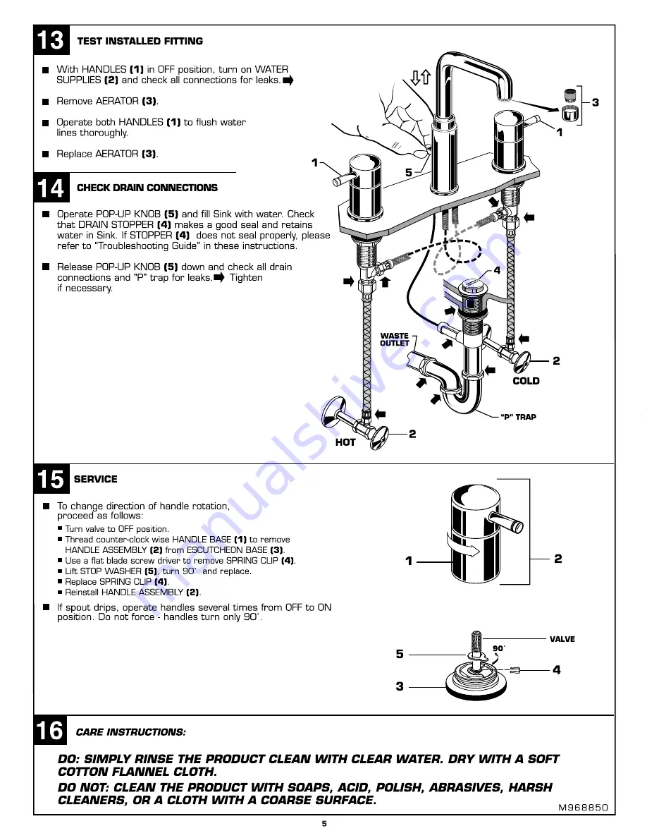 American Standard One Spread Lavatory Faucet 2064.408 Скачать руководство пользователя страница 5