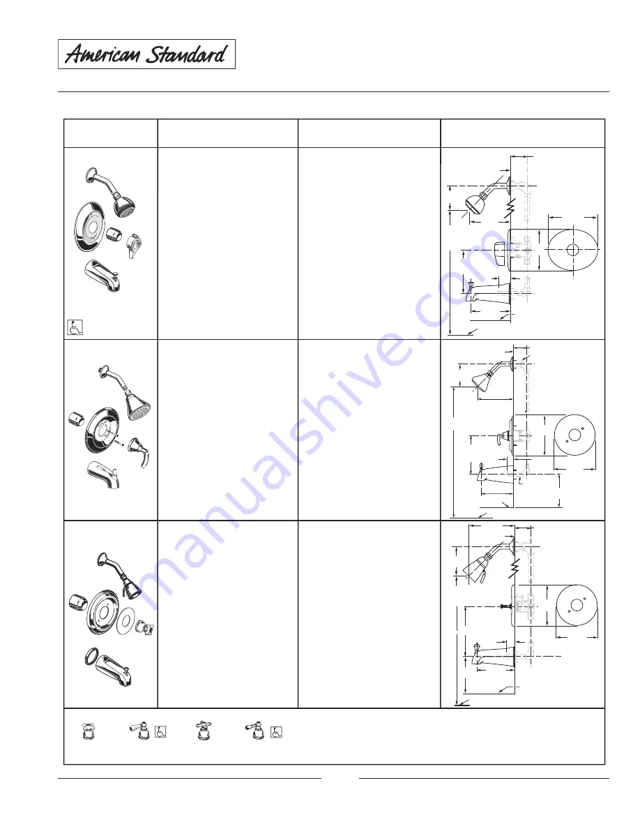 American Standard Pressure Balance Bath/Shower Temperature Control Valve R110 Скачать руководство пользователя страница 3