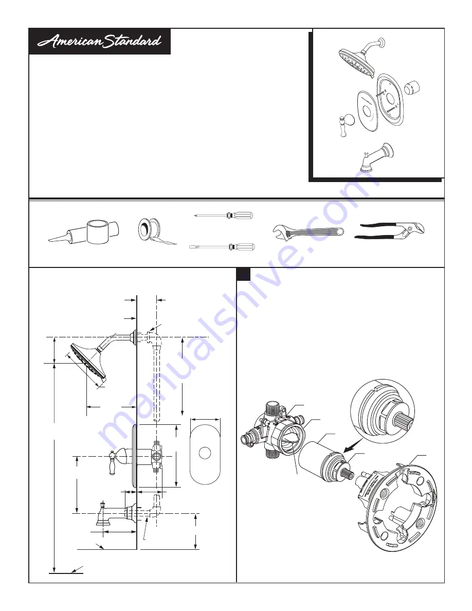 American Standard Quentin TU440507 Installation Instructions Download Page 1