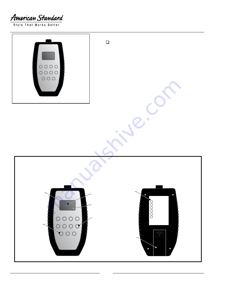 American Standard SELECTRONIC 605XRCL Specification Sheet Download Page 1