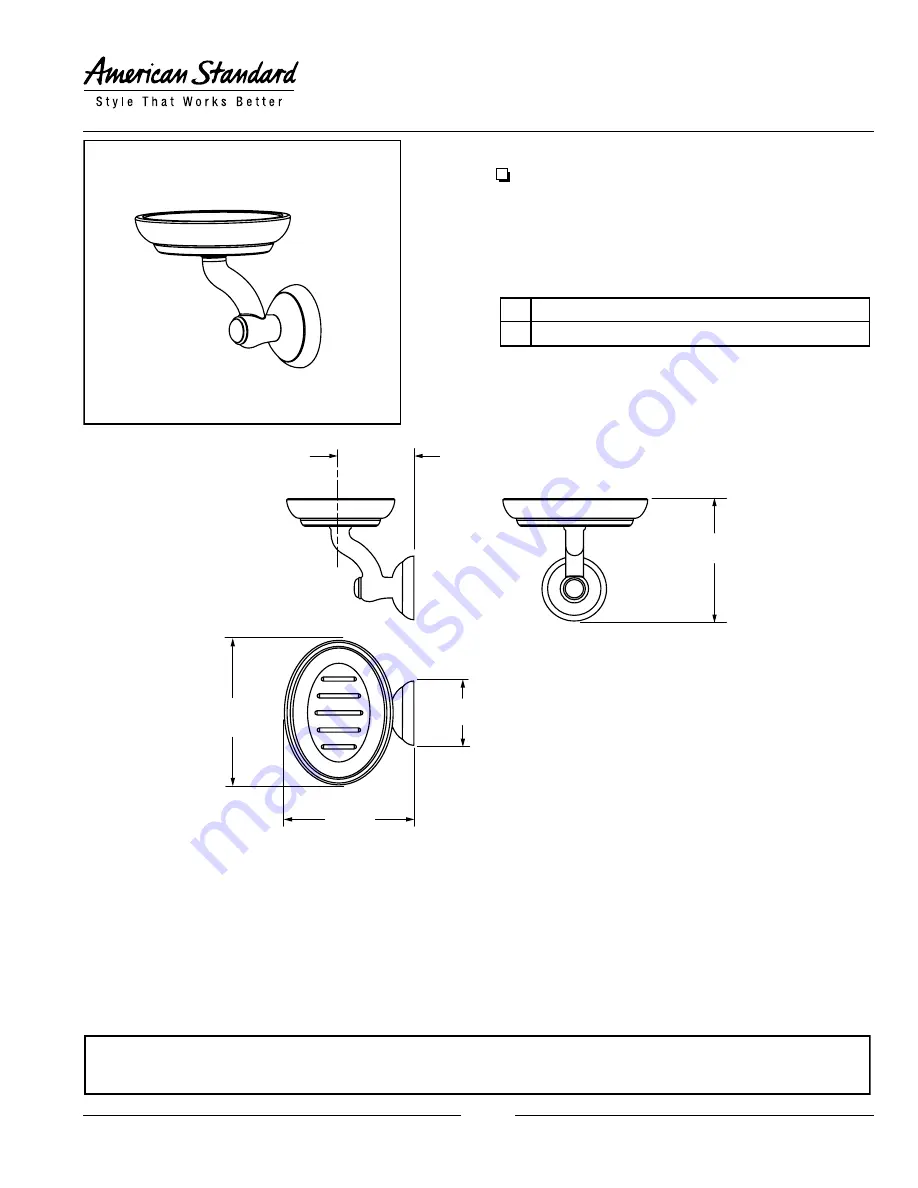 American Standard Soap Dish 6750 Скачать руководство пользователя страница 1