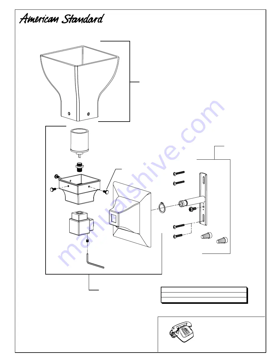 American Standard Town Square Wall Sconce 2555.081 Installation Instructions Download Page 2