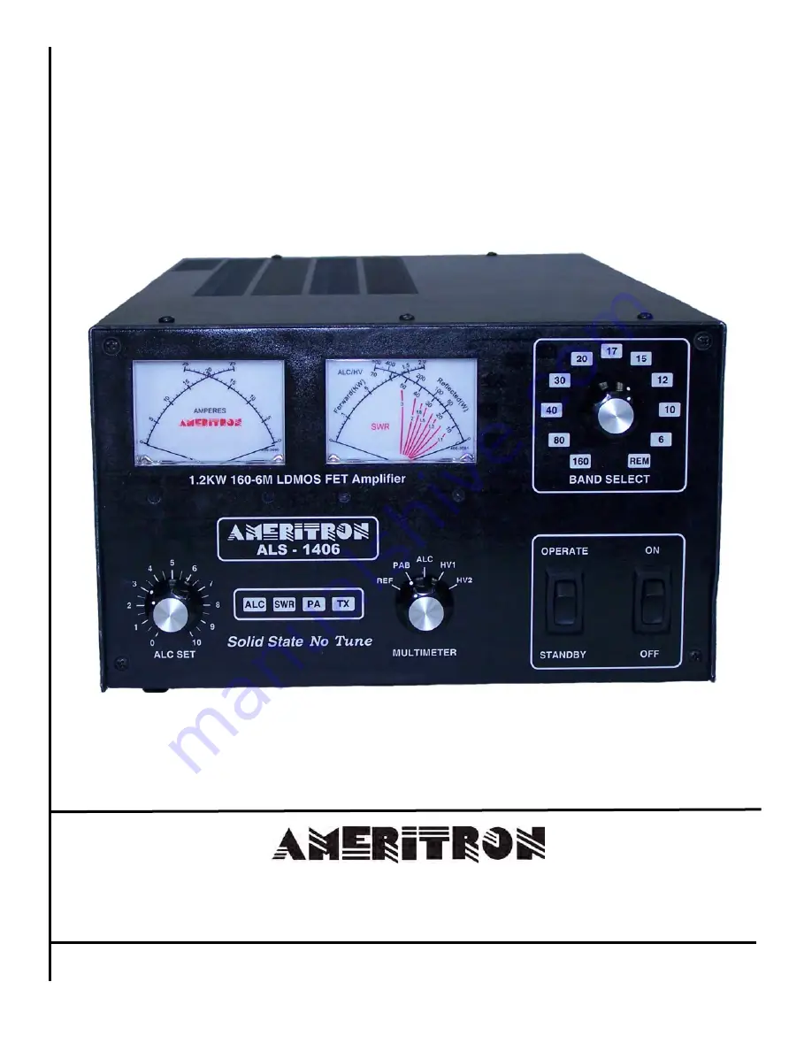 AMERITRON ALS-1406/S Instruction Manual Download Page 1