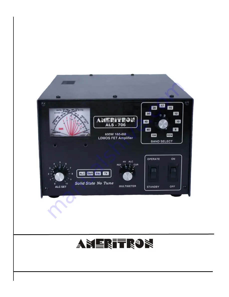 AMERITRON ALS-706 Instruction Manual Download Page 1