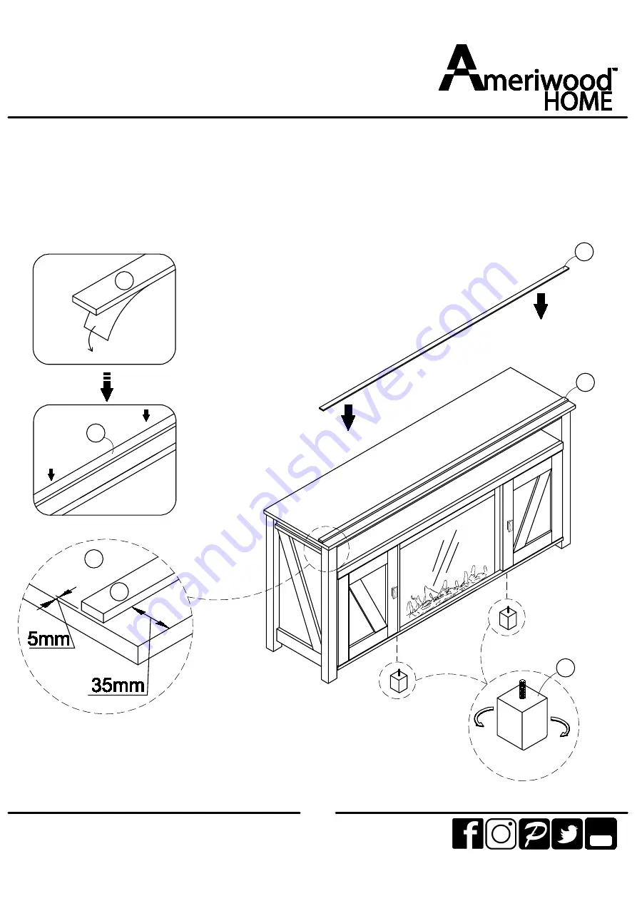 Ameriwood HOME 1795884COM00GO Скачать руководство пользователя страница 22