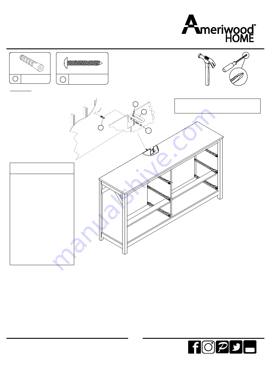 Ameriwood HOME 3407348COM Manual Download Page 20