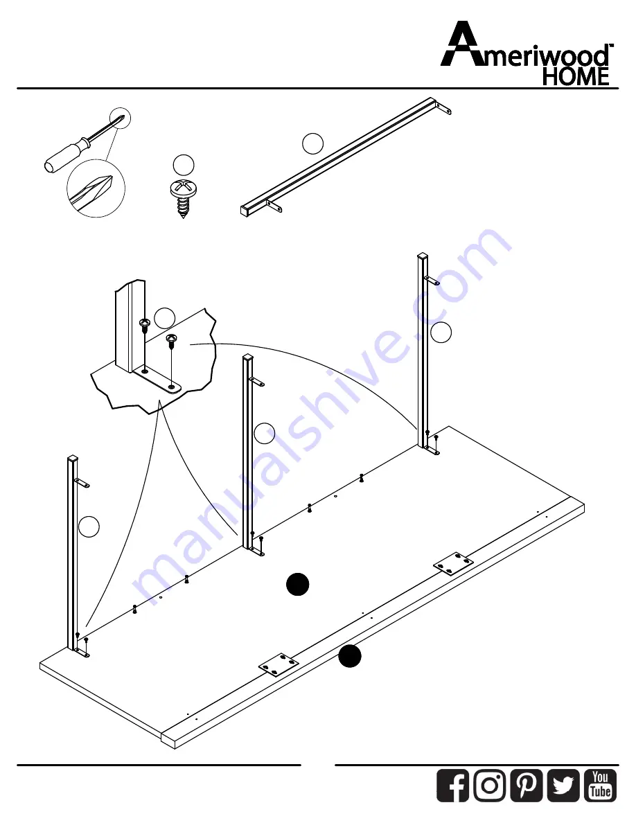 Ameriwood HOME 4930012COM Assembly Instructions Manual Download Page 11