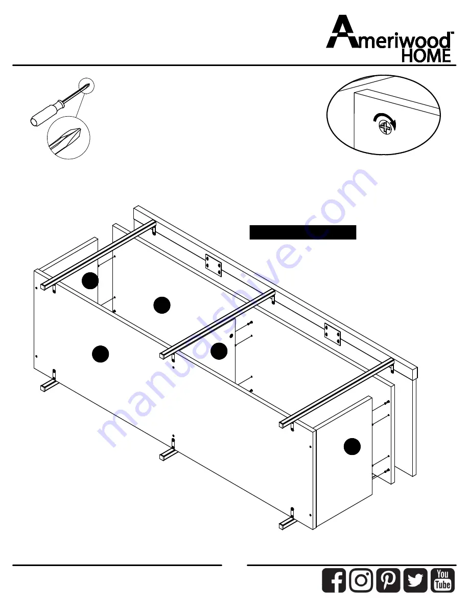 Ameriwood HOME 4930012COM Assembly Instructions Manual Download Page 16