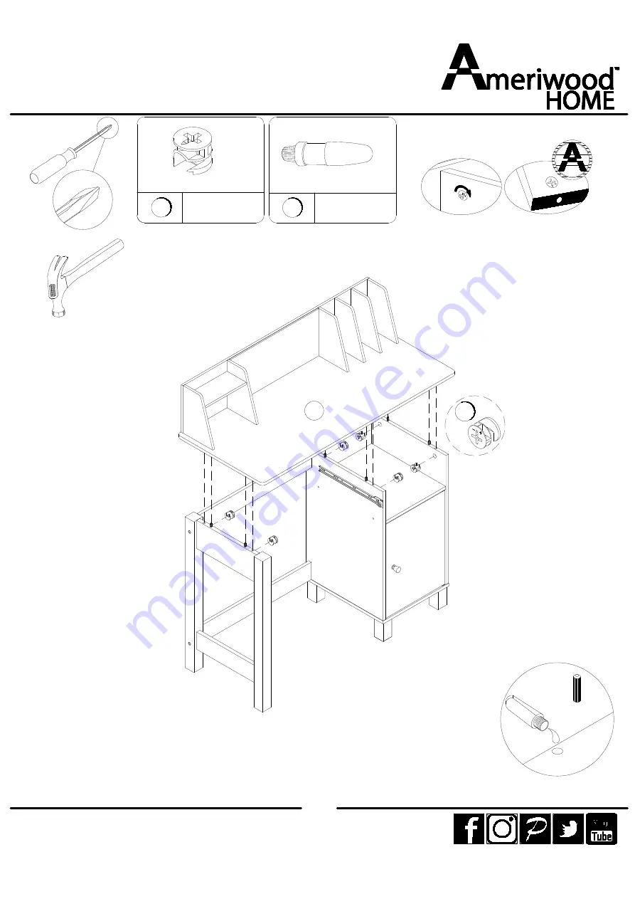 Ameriwood HOME 6925015COM Скачать руководство пользователя страница 22