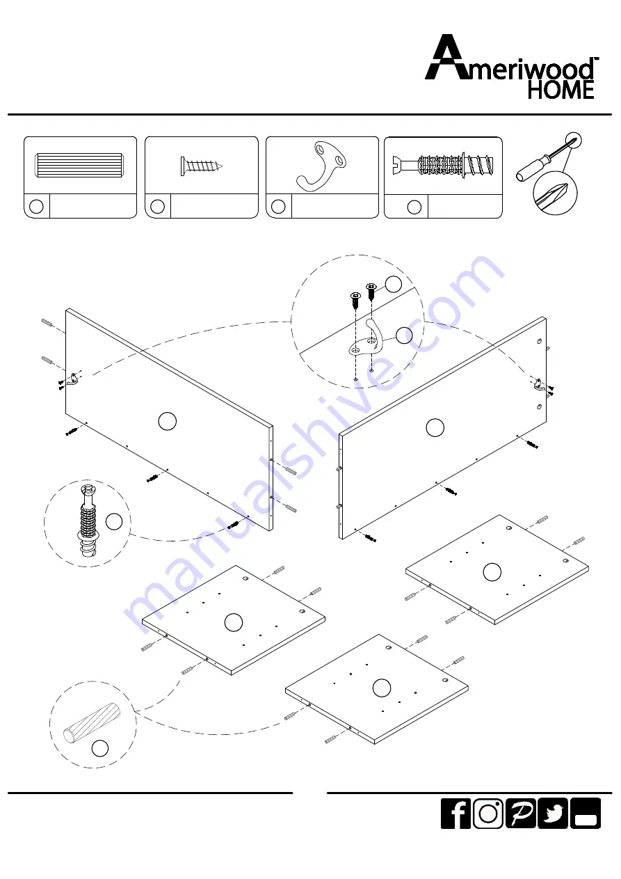 Ameriwood HOME 7027013COM Assembly Instructions Manual Download Page 9