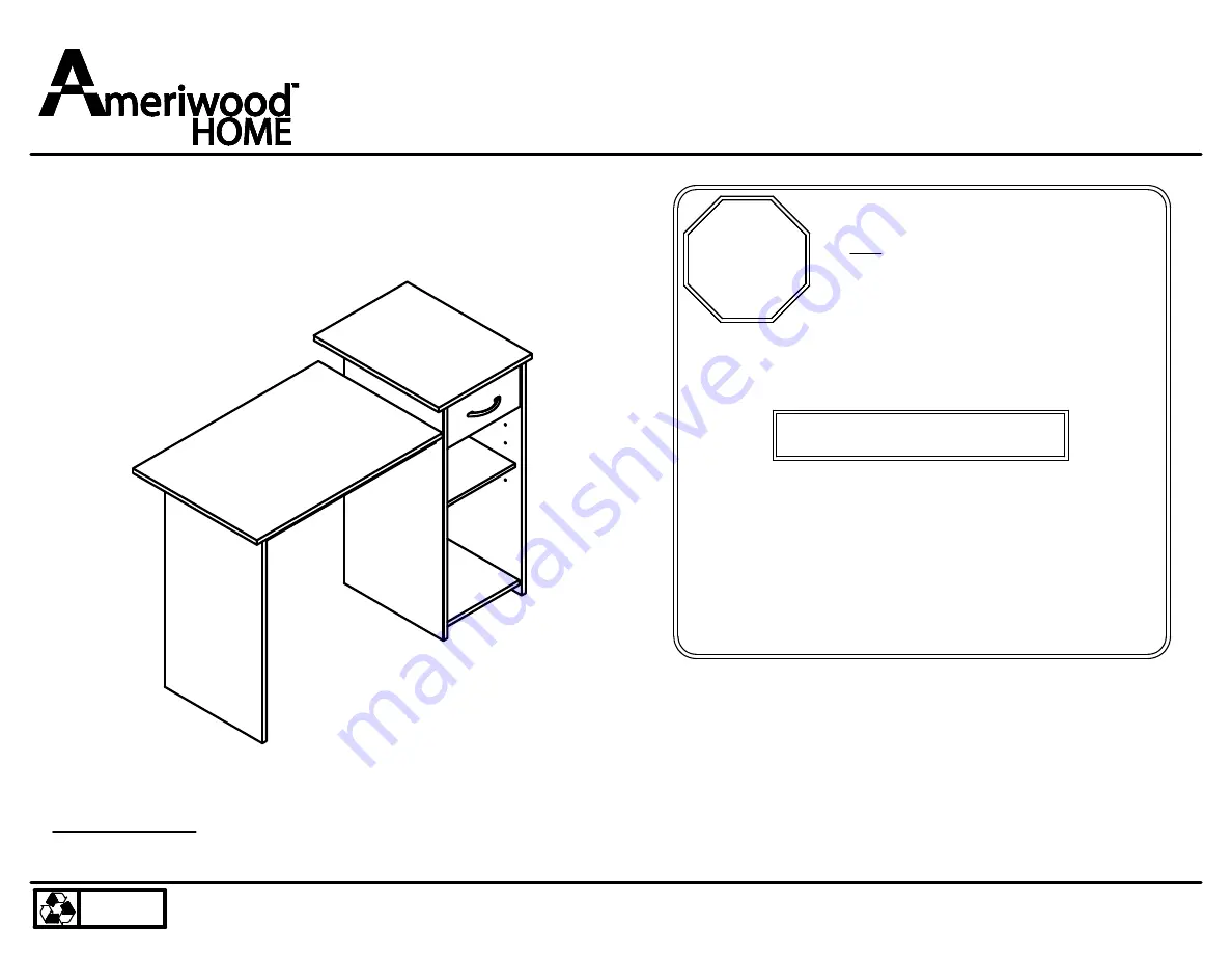 Ameriwood HOME 9107213PCOM Скачать руководство пользователя страница 1