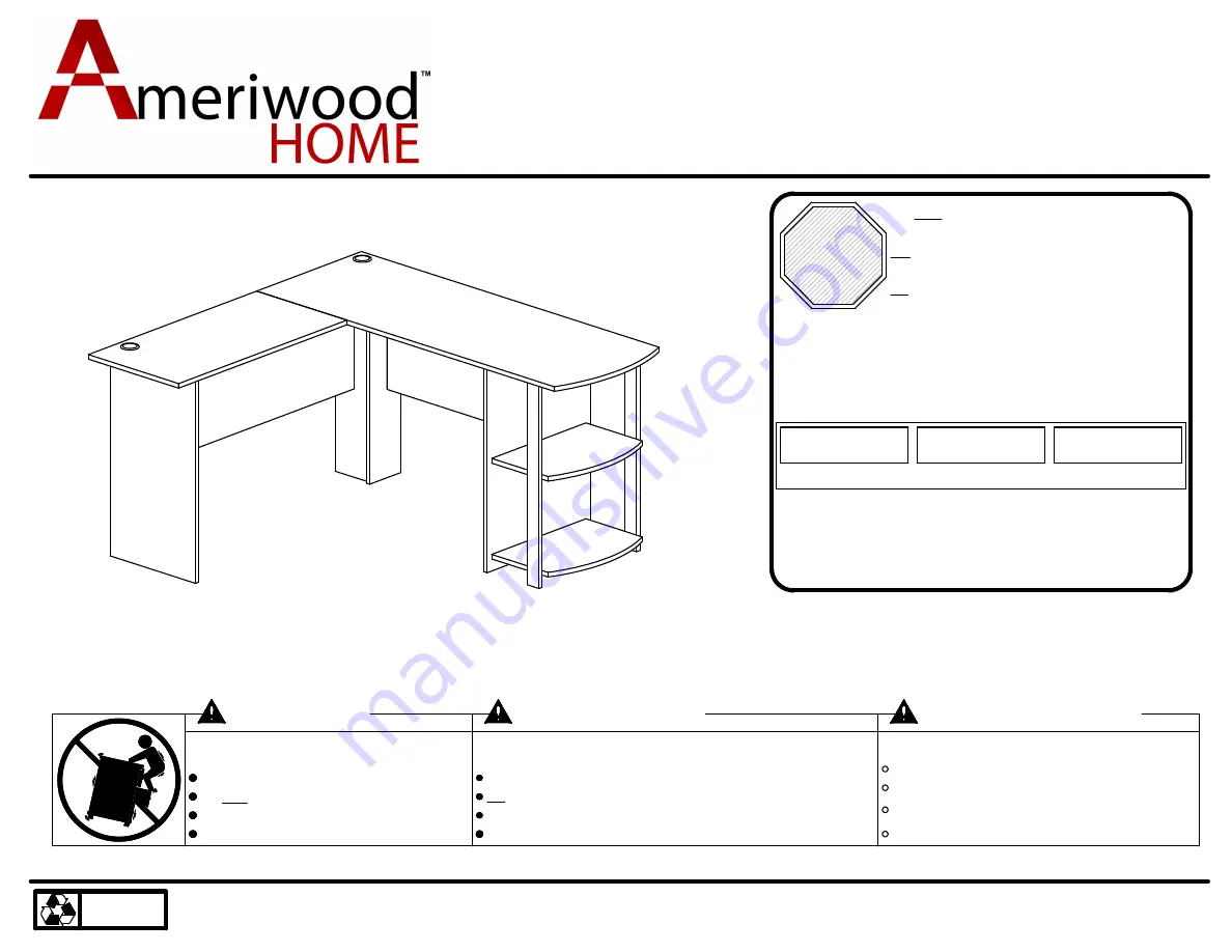 Ameriwood HOME 9354015PCOM Скачать руководство пользователя страница 1