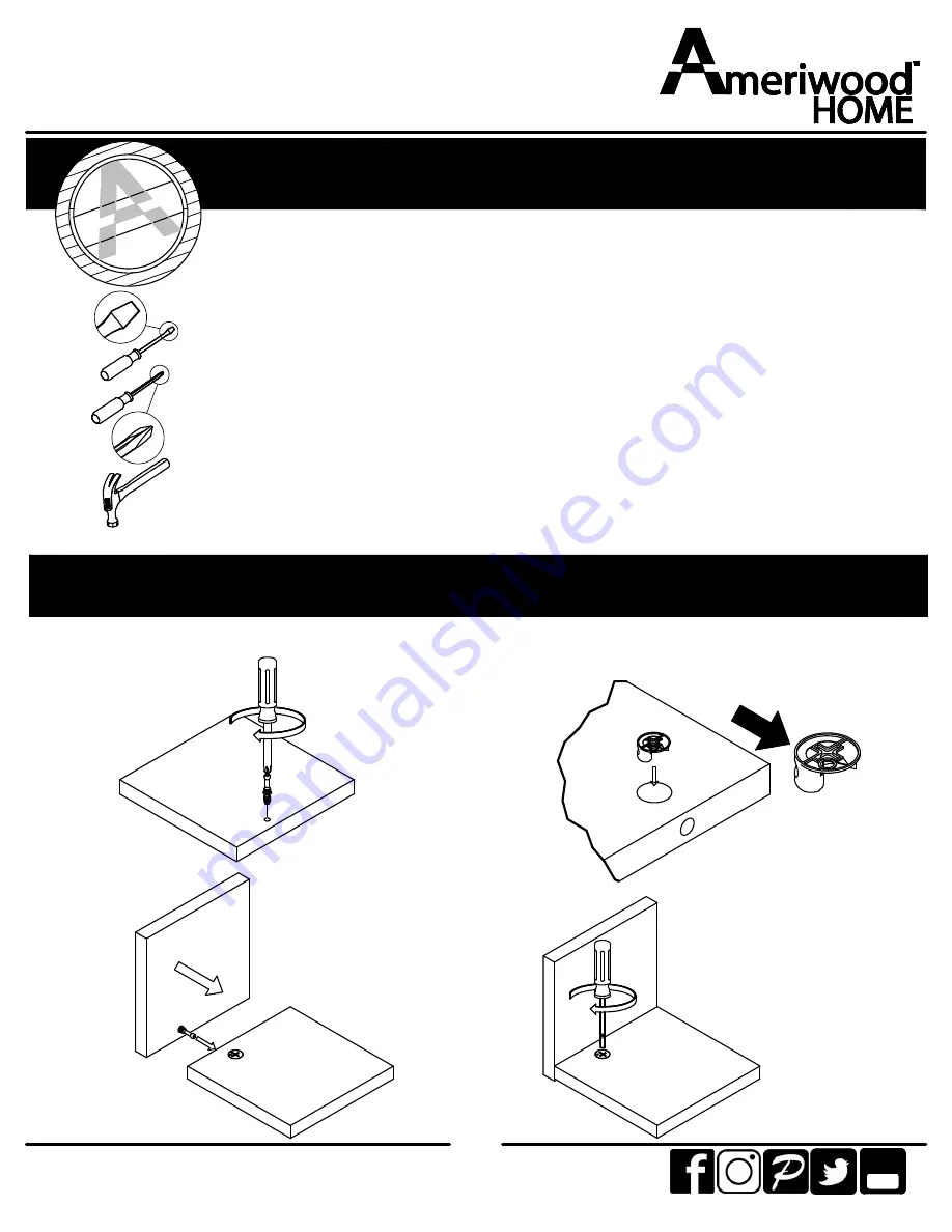 Ameriwood HOME 9866222COM Assembly Instructions Manual Download Page 3