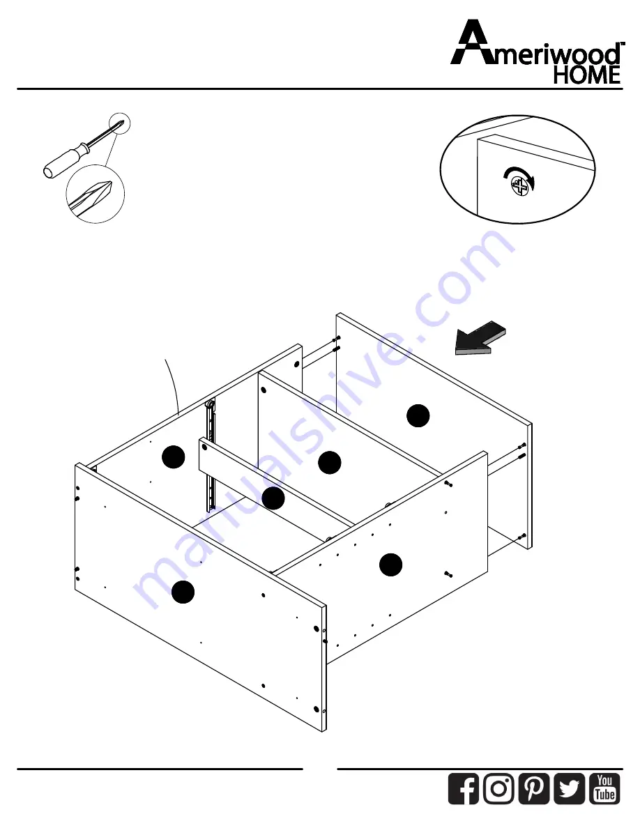 Ameriwood HOME 9866222COM Assembly Instructions Manual Download Page 16