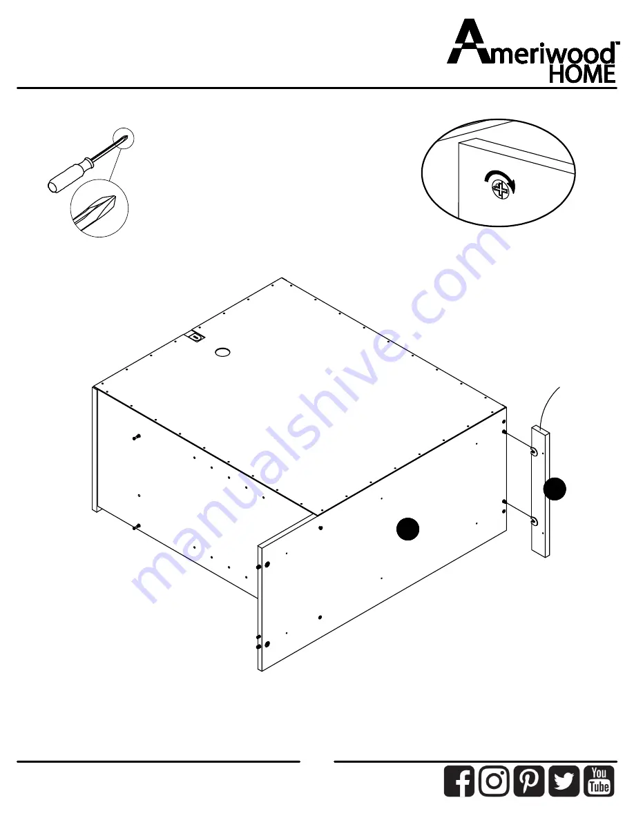 Ameriwood HOME 9866222COM Assembly Instructions Manual Download Page 19