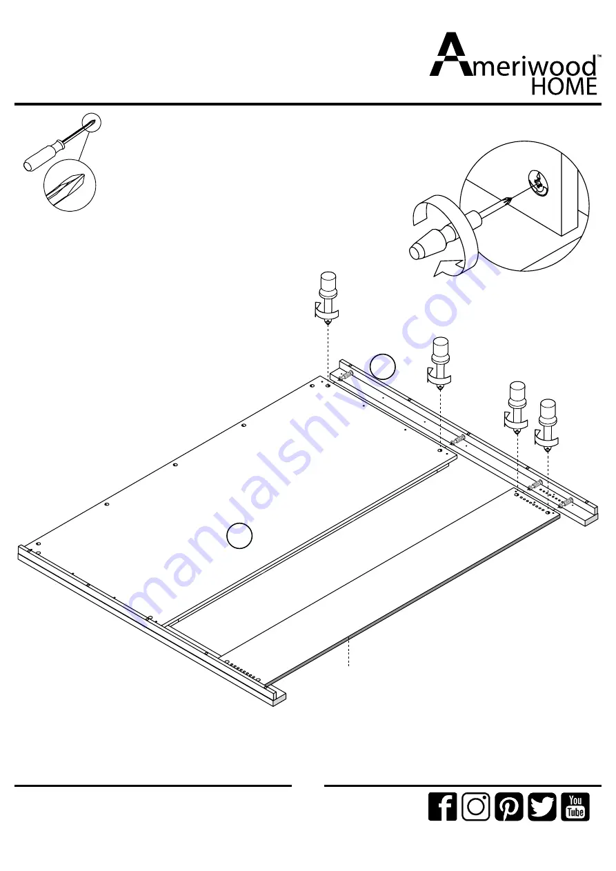 Ameriwood HOME Carver Queen Headboard 5988196COM Instruction Booklet Download Page 12