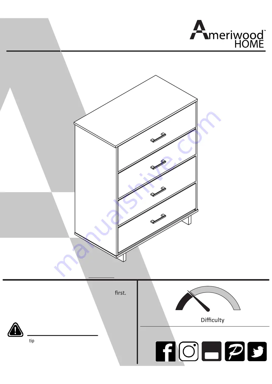 Ameriwood HOME Colebrook 5555550COM Скачать руководство пользователя страница 1