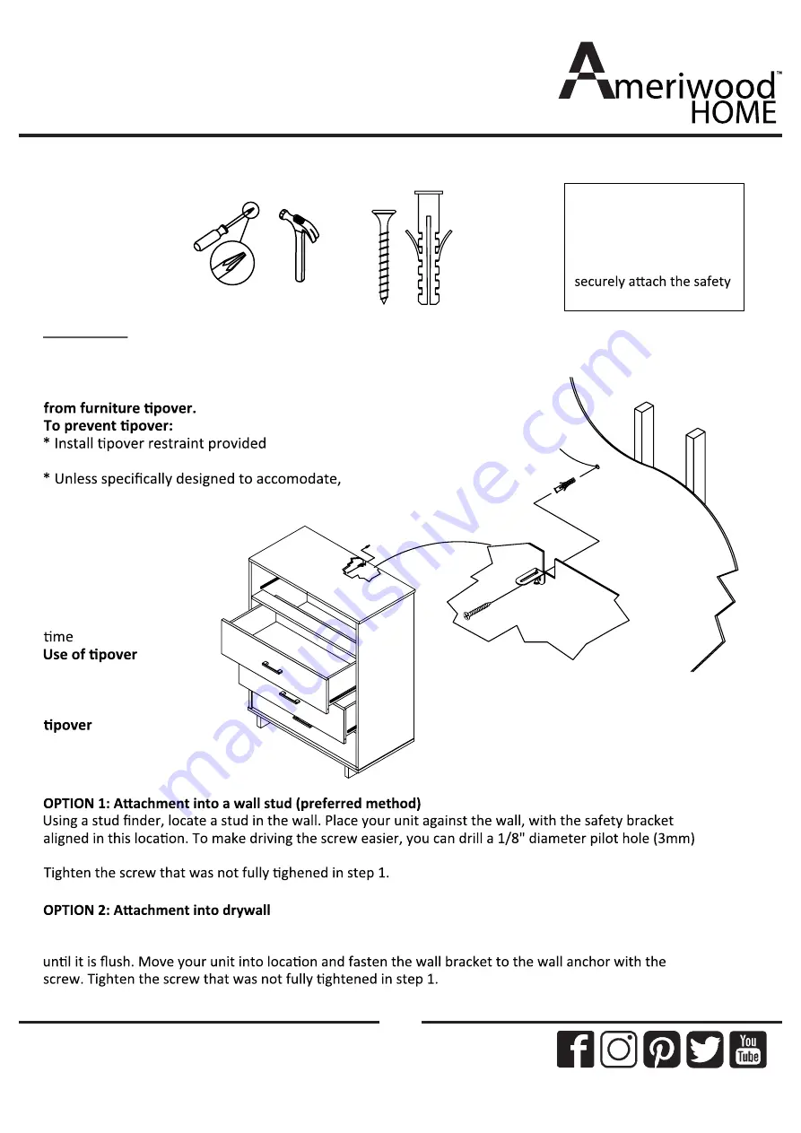 Ameriwood HOME Colebrook 5555550COM Скачать руководство пользователя страница 35