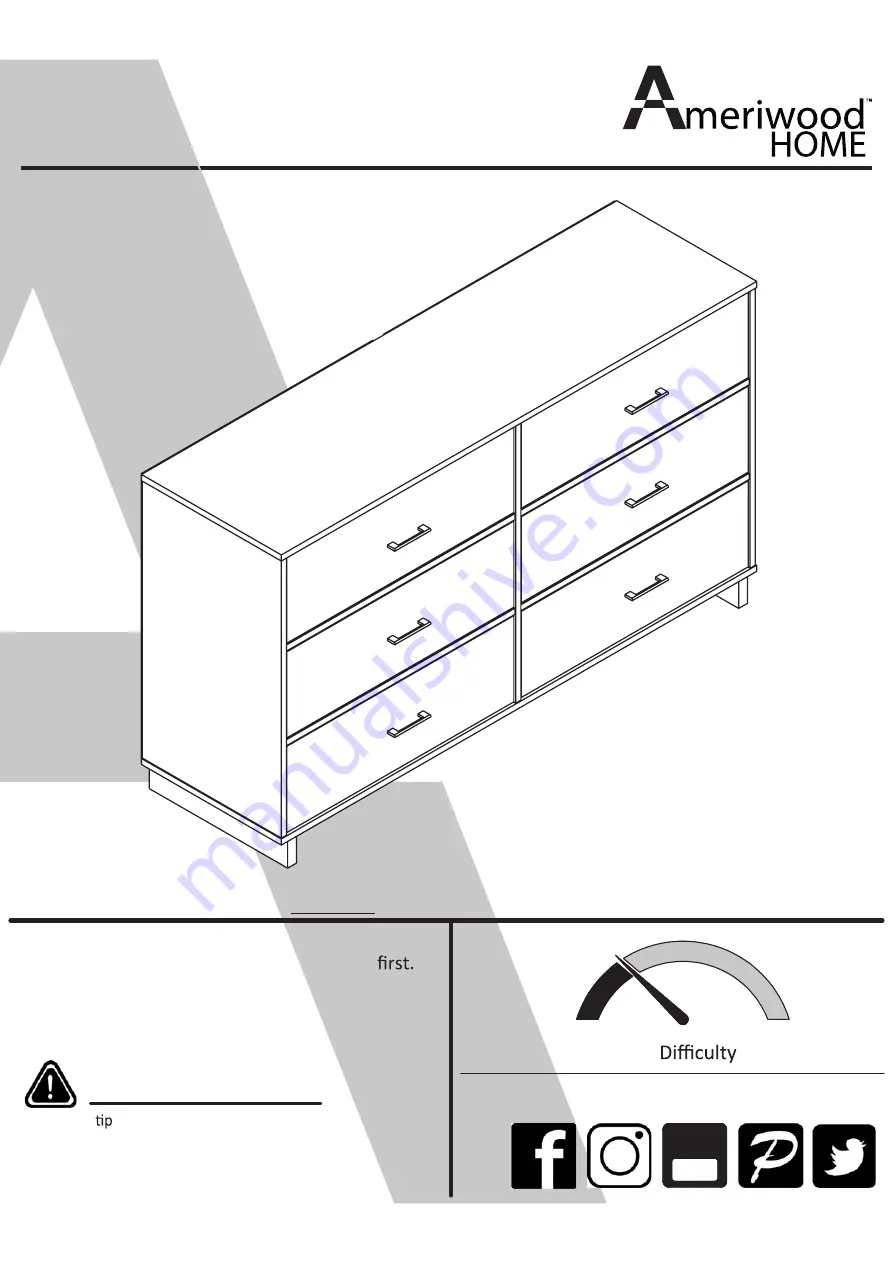 Ameriwood HOME Colebrook 5969502COM Скачать руководство пользователя страница 1