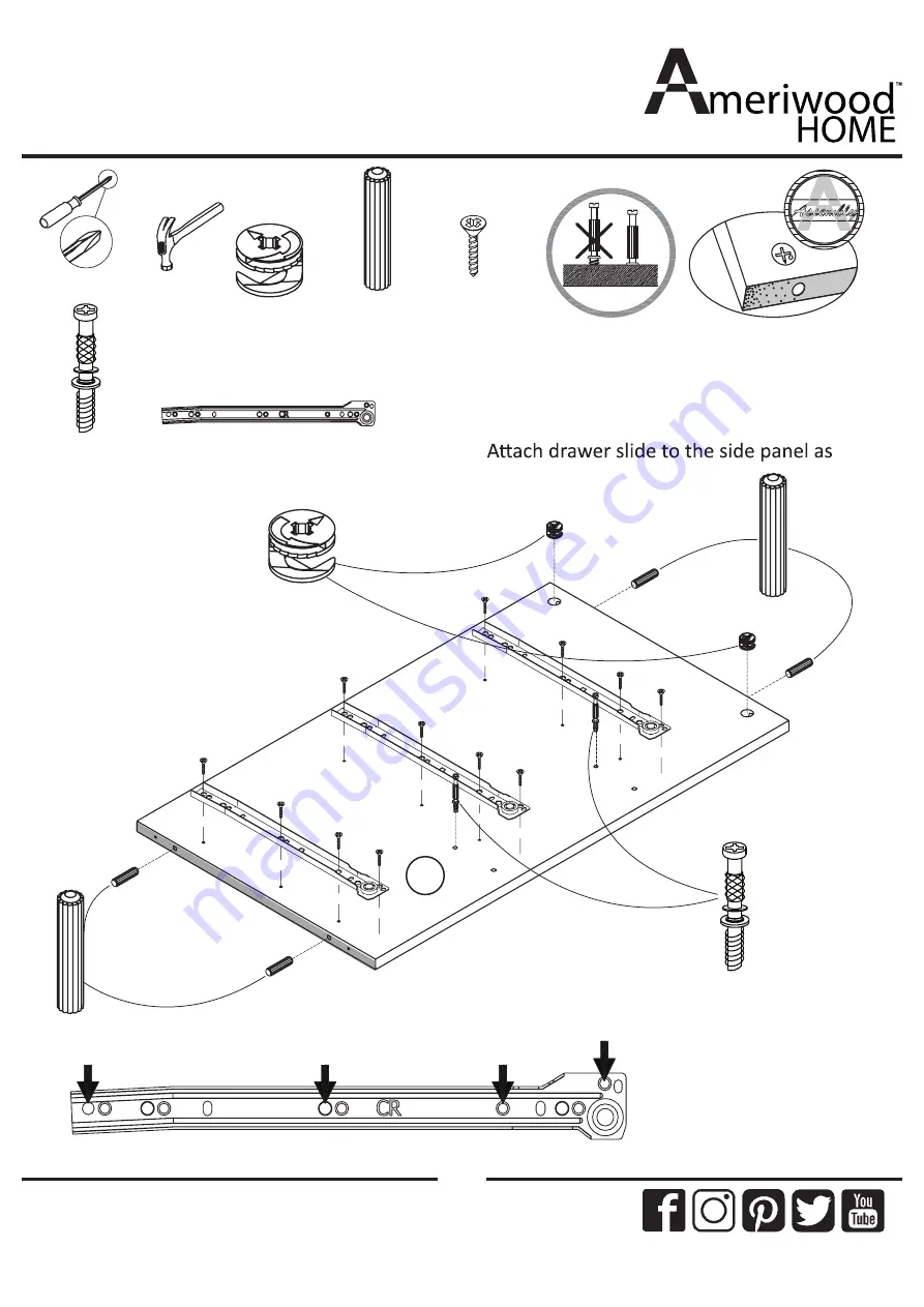 Ameriwood HOME Colebrook 5969502COM Скачать руководство пользователя страница 9