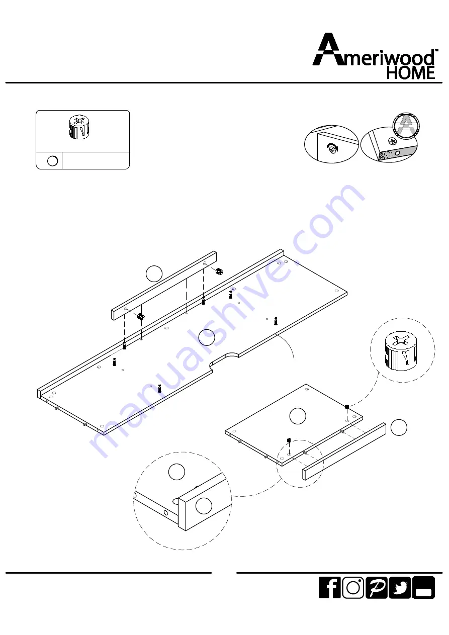 Ameriwood HOME Farmington 1795096COM00GO Manual Download Page 12