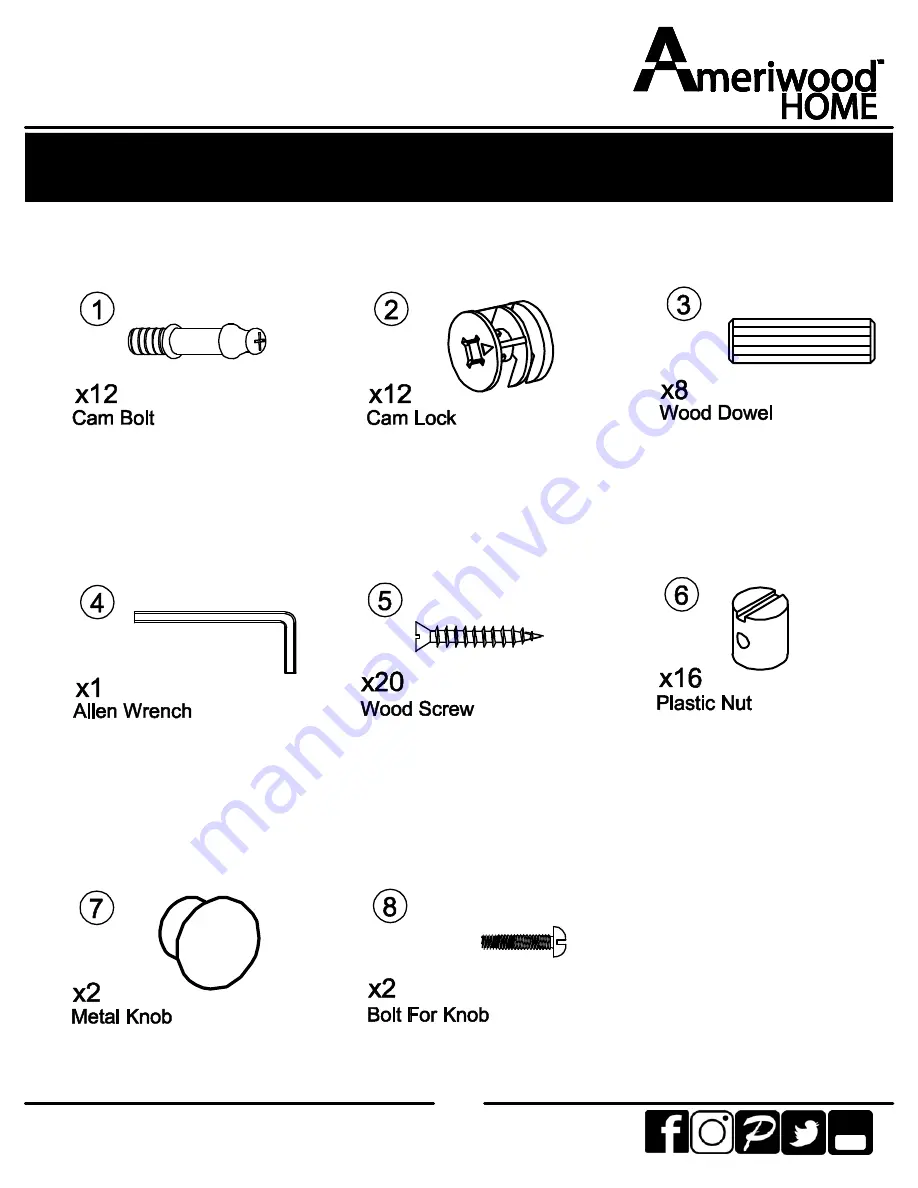 Ameriwood HOME Franklin 5062296PCOM Скачать руководство пользователя страница 6