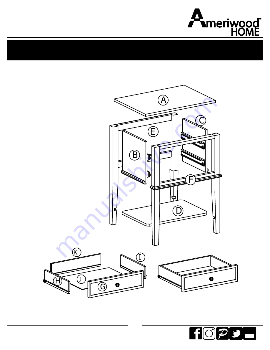 Ameriwood HOME Franklin 5062596COM Скачать руководство пользователя страница 5