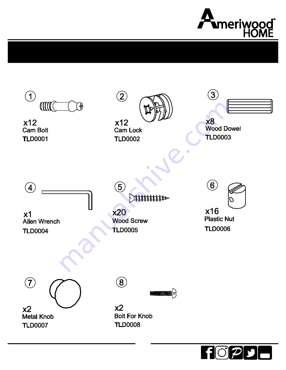 Ameriwood HOME Franklin 5062596COM Instruction Booklet Download Page 6