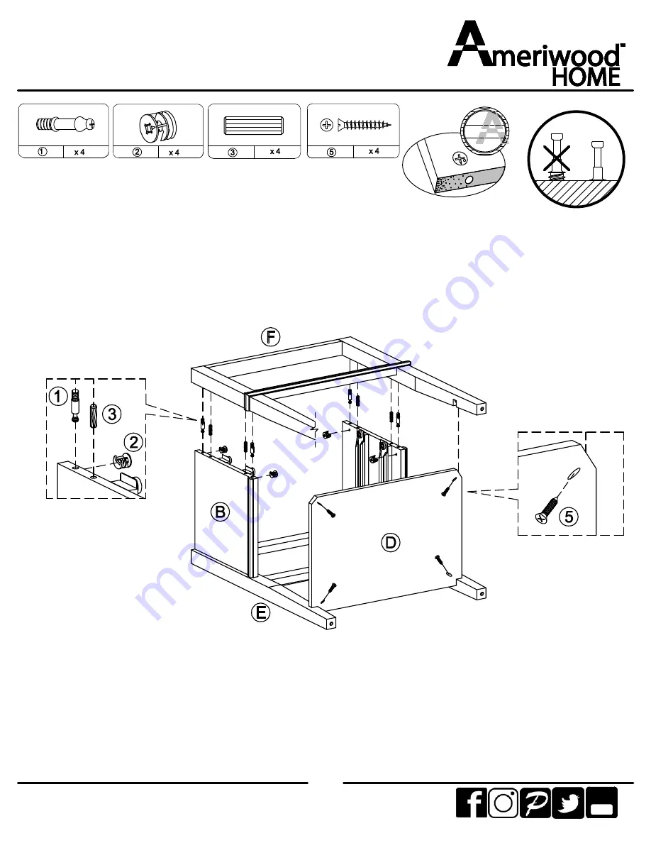 Ameriwood HOME Franklin 5062596COM Instruction Booklet Download Page 9