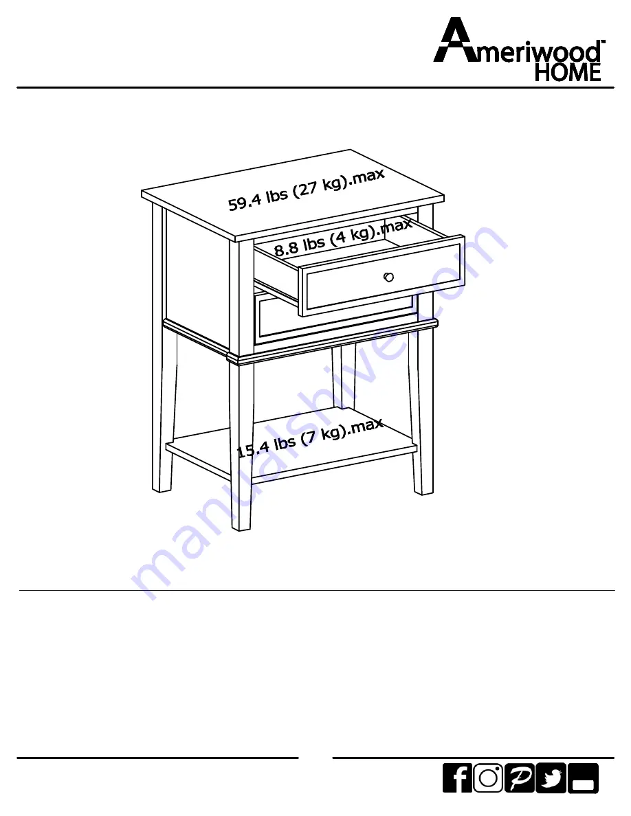 Ameriwood HOME Franklin 5062596COM Instruction Booklet Download Page 13