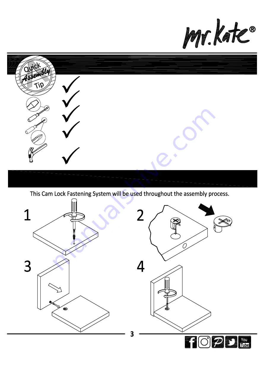 Ameriwood HOME mr.kate 2613013COM Скачать руководство пользователя страница 3