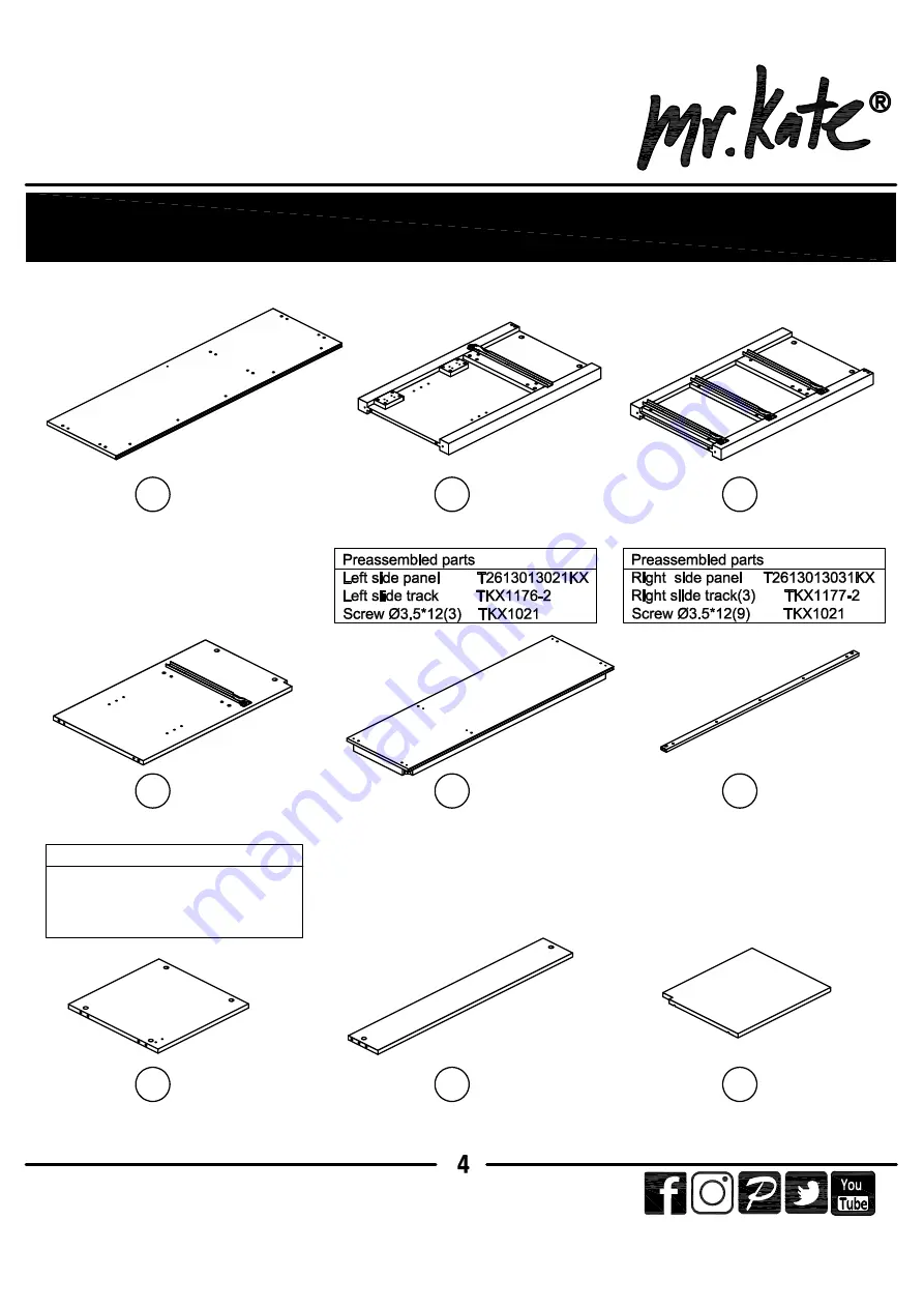 Ameriwood HOME mr.kate 2613013COM Instruction Booklet Download Page 4