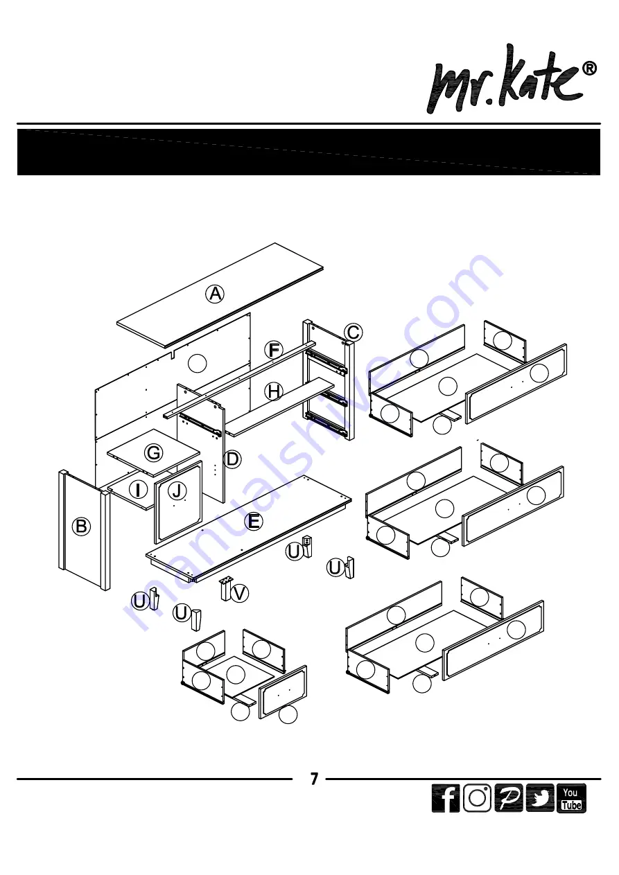 Ameriwood HOME mr.kate 2613013COM Скачать руководство пользователя страница 7