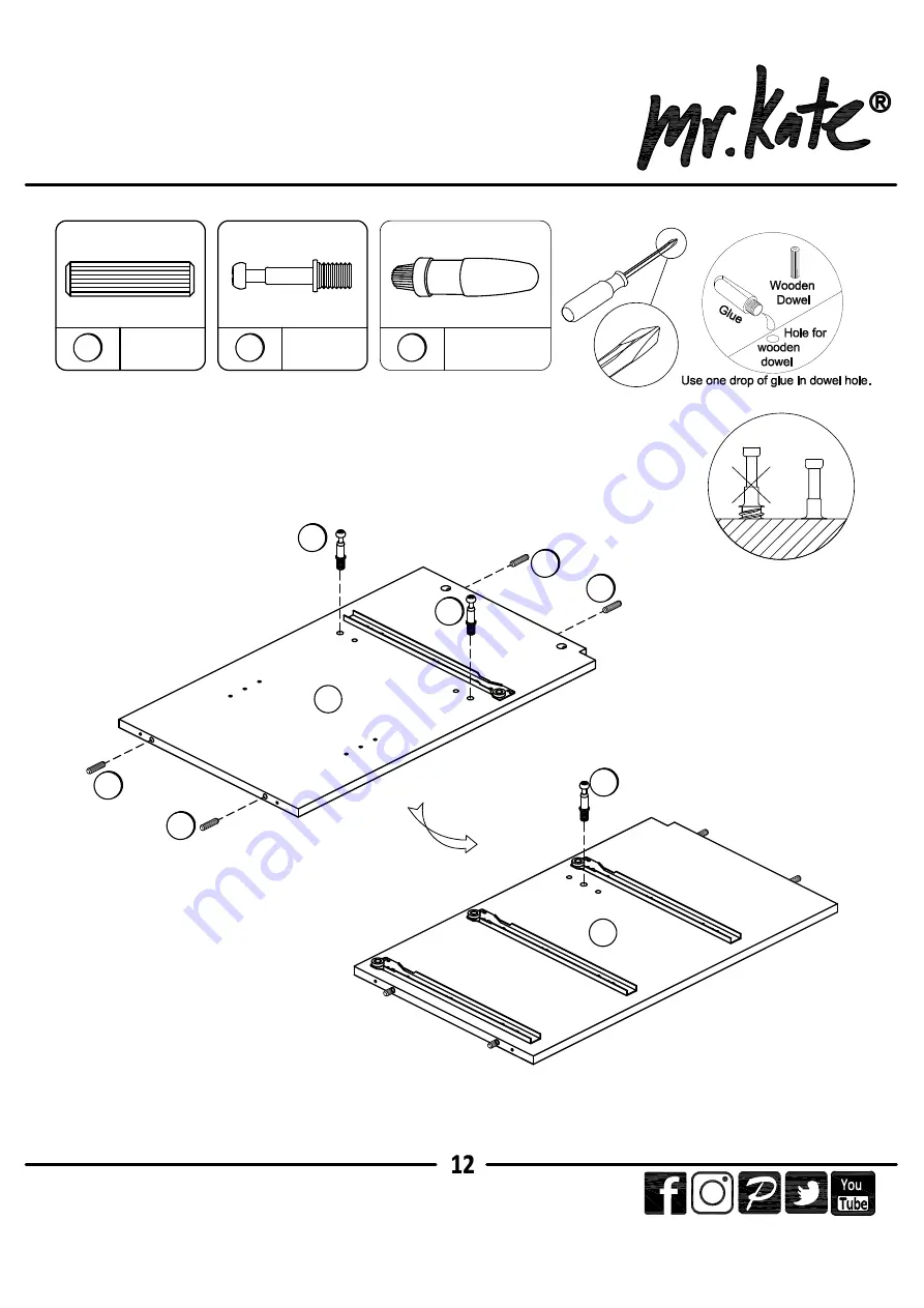 Ameriwood HOME mr.kate 2613013COM Скачать руководство пользователя страница 12