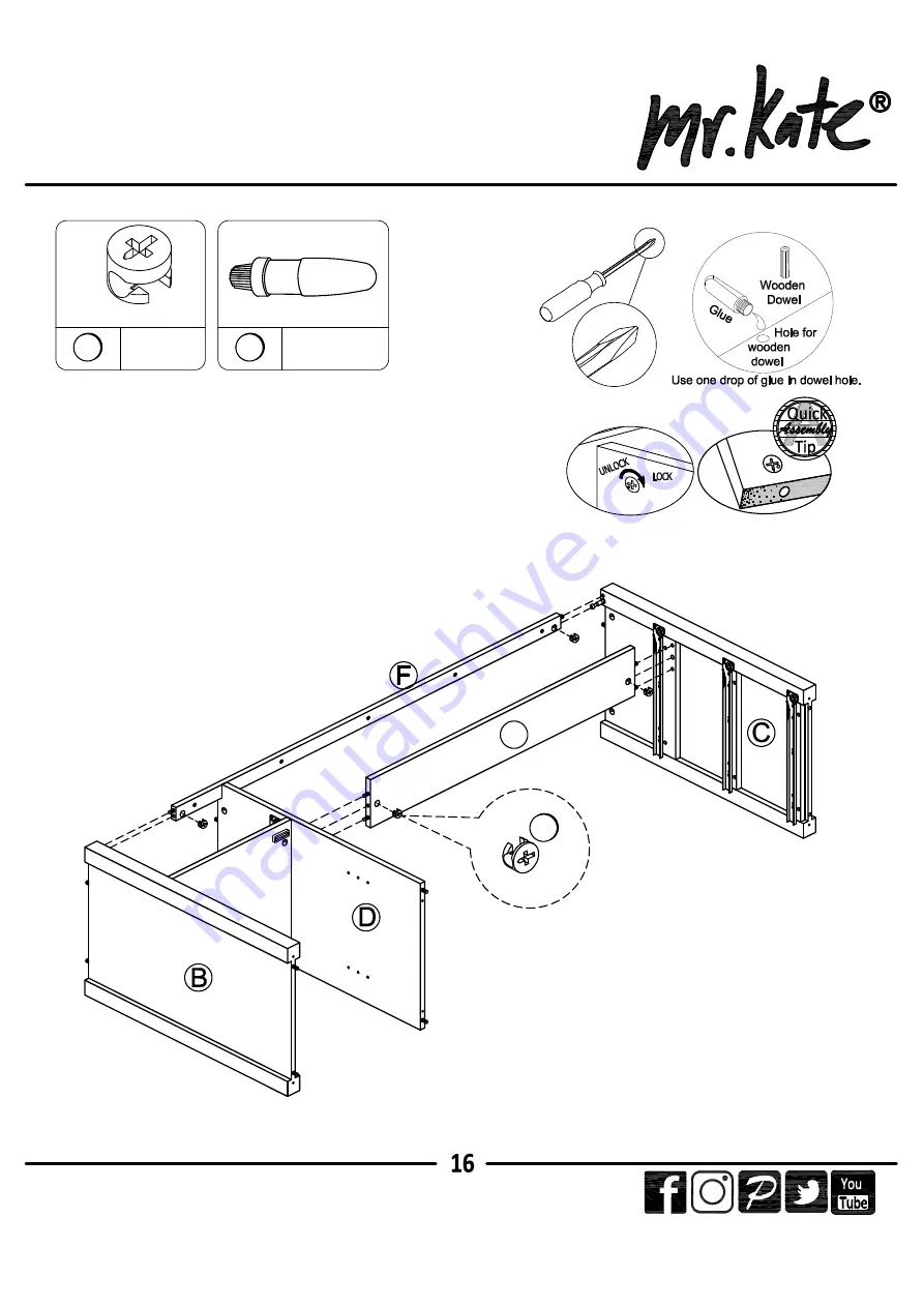 Ameriwood HOME mr.kate 2613013COM Скачать руководство пользователя страница 16