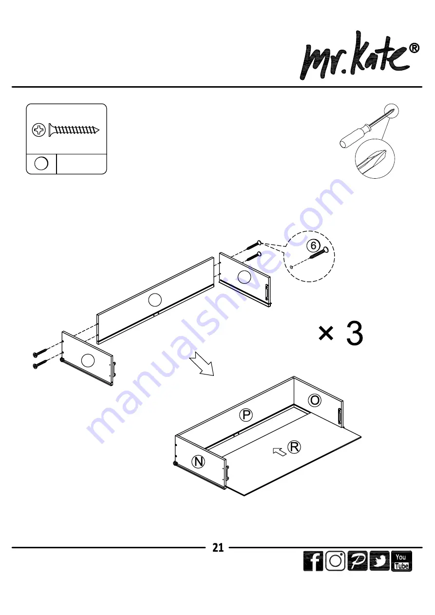 Ameriwood HOME mr.kate 2613013COM Скачать руководство пользователя страница 21