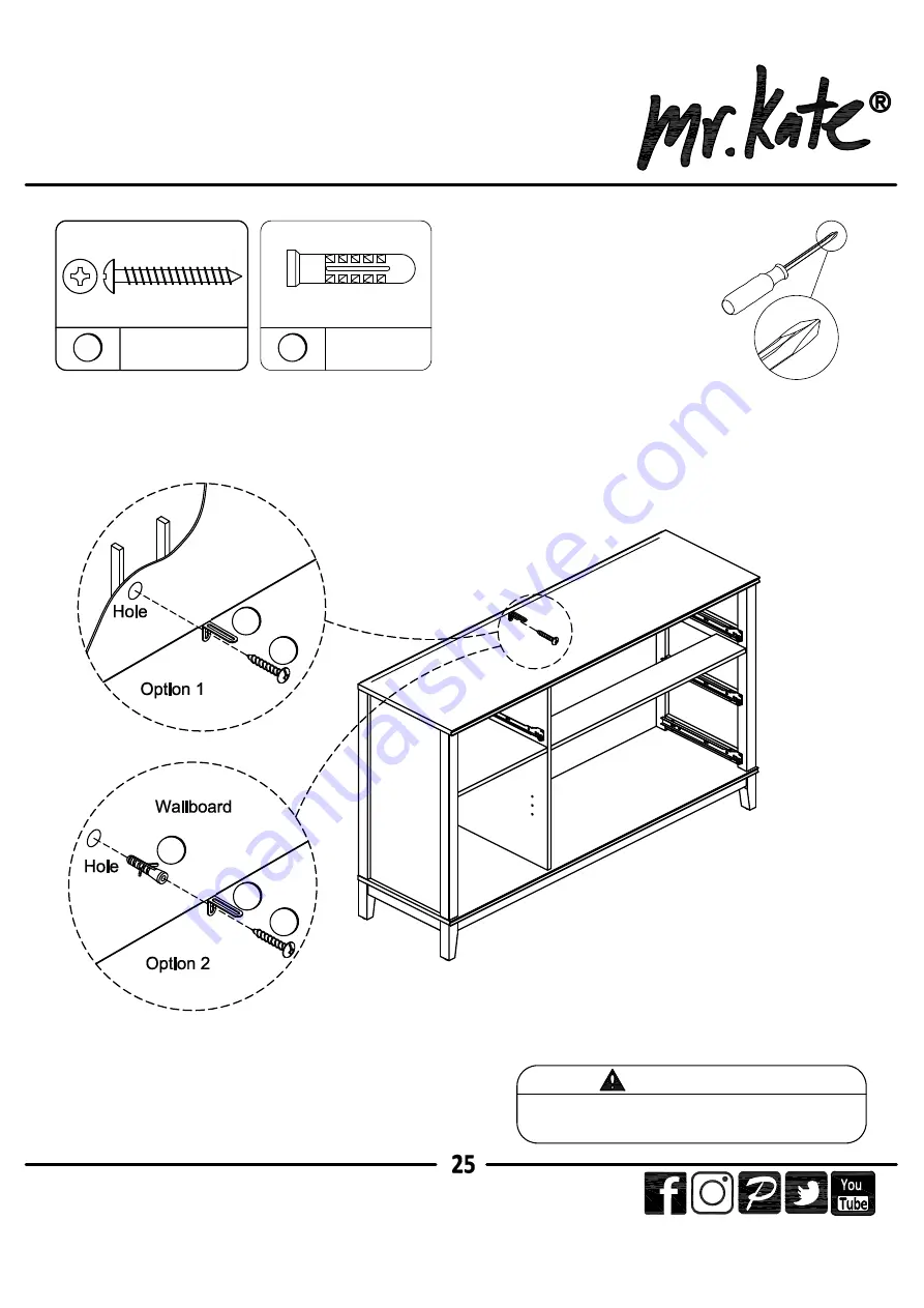 Ameriwood HOME mr.kate 2613013COM Скачать руководство пользователя страница 25