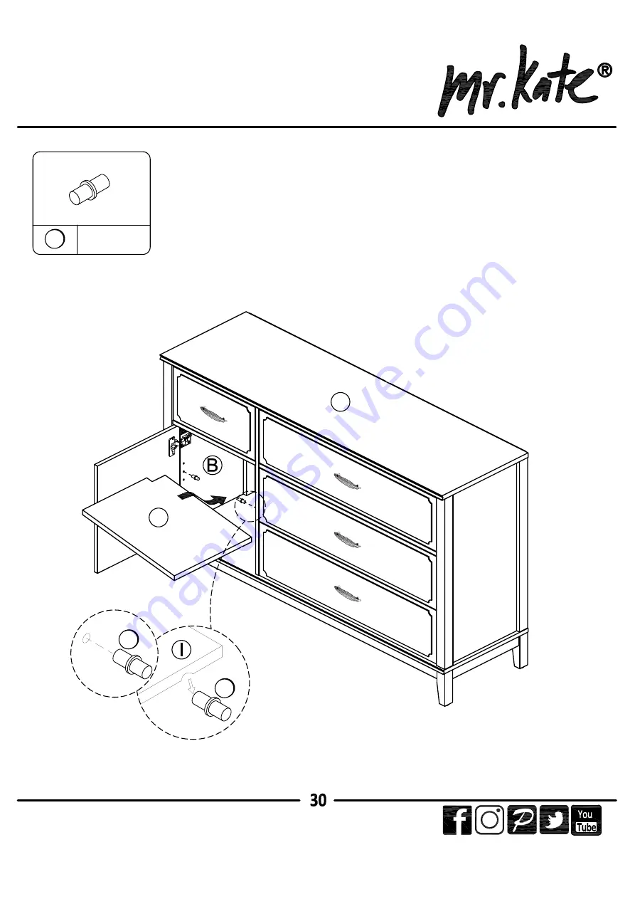 Ameriwood HOME mr.kate 2613013COM Instruction Booklet Download Page 30