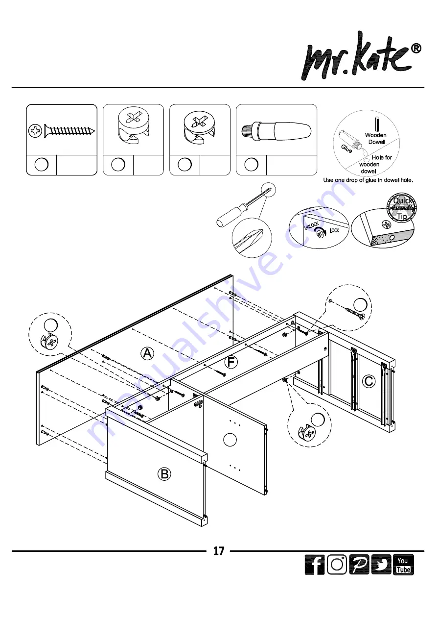 Ameriwood HOME mr.Kate 2613408COM Скачать руководство пользователя страница 15