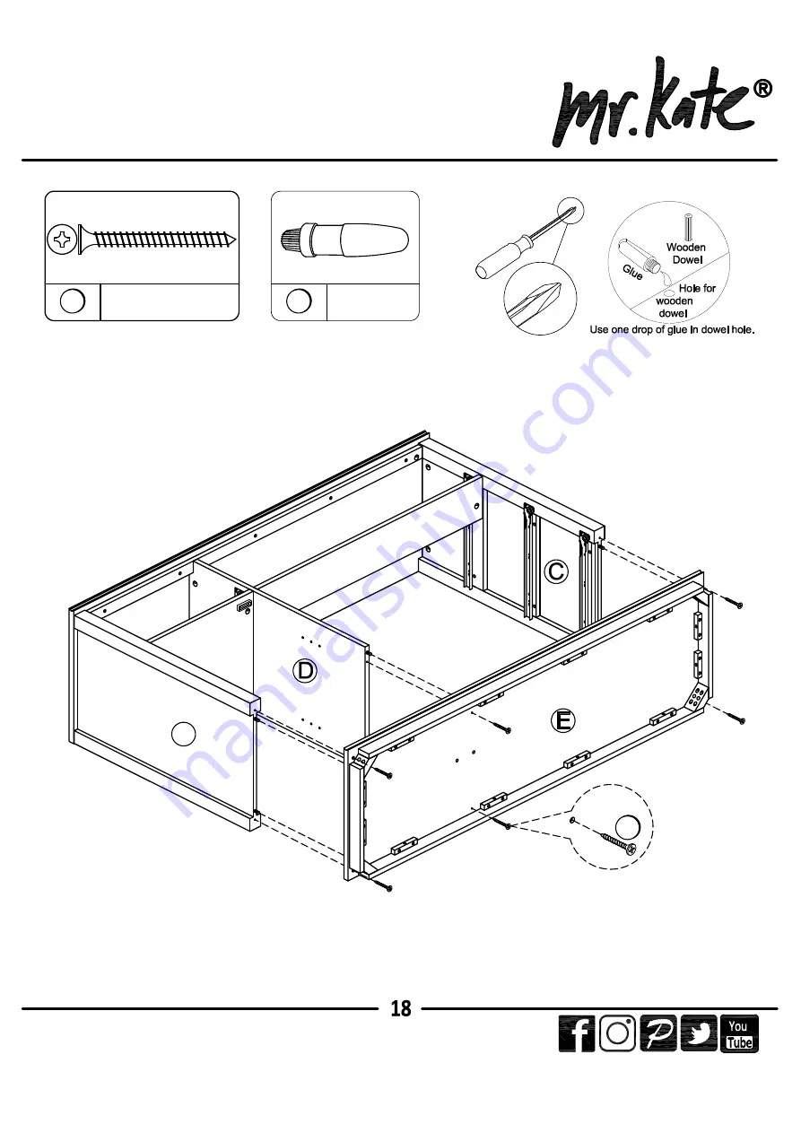 Ameriwood HOME mr.Kate 2613408COM Instruction Booklet Download Page 16