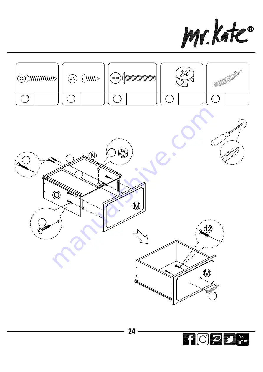 Ameriwood HOME mr.Kate 2613408COM Instruction Booklet Download Page 22